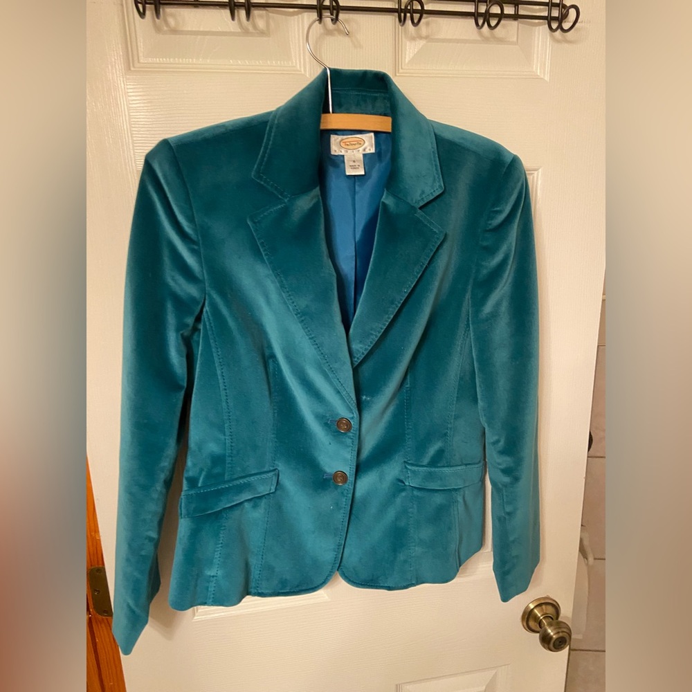 Talbots Petites Teal Velvet Blazer – Size 8P - Picture 1 of 5
